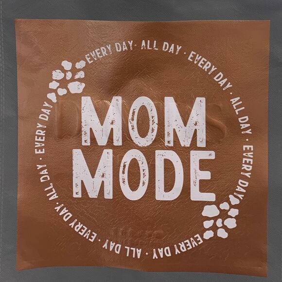 New Upcycled Hand Printed Mom Mode Every Day All Day Shopper Tote Bag - Picture 2 of 4